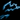 Abstract blue lightning design on a black background, showcasing dynamic energy and movement.