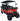 TrailMaster TBM X6 6-seater electric golf cart with 5kW lithium battery, red body, foldable windshield, and LED headlights